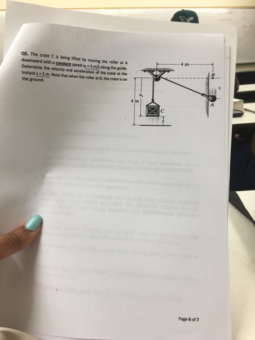 Solved The Crate C Is Being Lifted By Moving The Roller At A Chegg