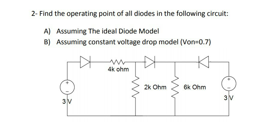 Solved Find The Operating Point Of All Diodes In The Chegg