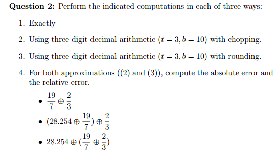 Solved Perform The Indicated Computations In Each Of Three Chegg