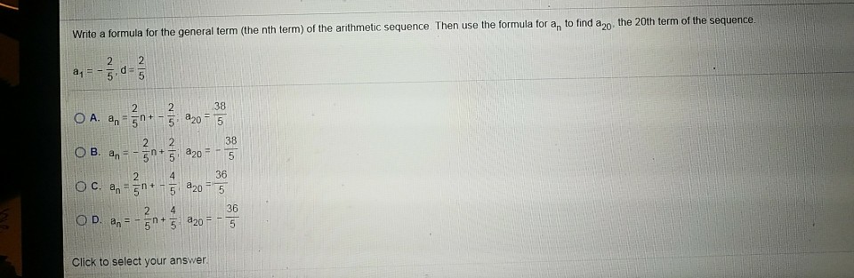 Solved Write A Formula For The General Term The Nth Term Chegg