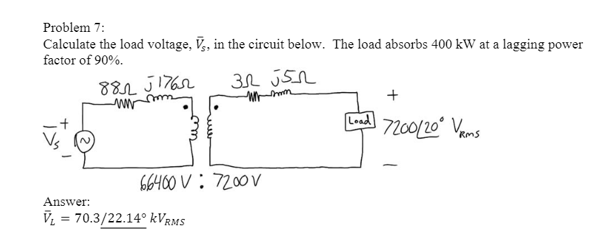 Solved Calculate The Load Voltage V S In The Circuit Below Chegg