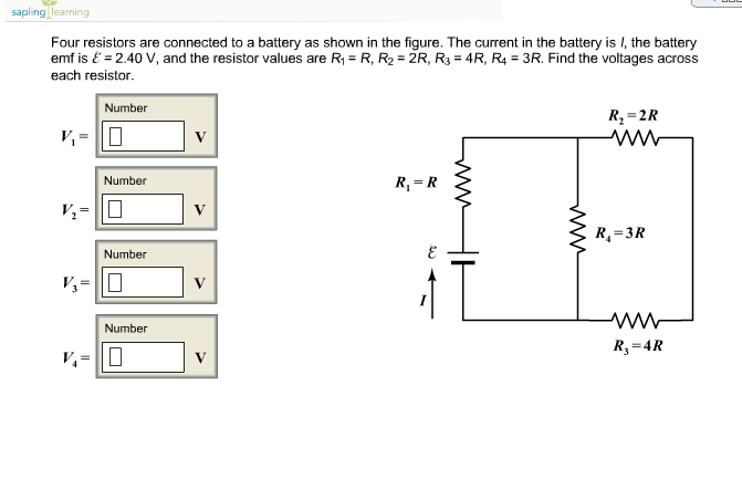 Solved Four Resistors Are Connected To A Battery As Shown In Chegg