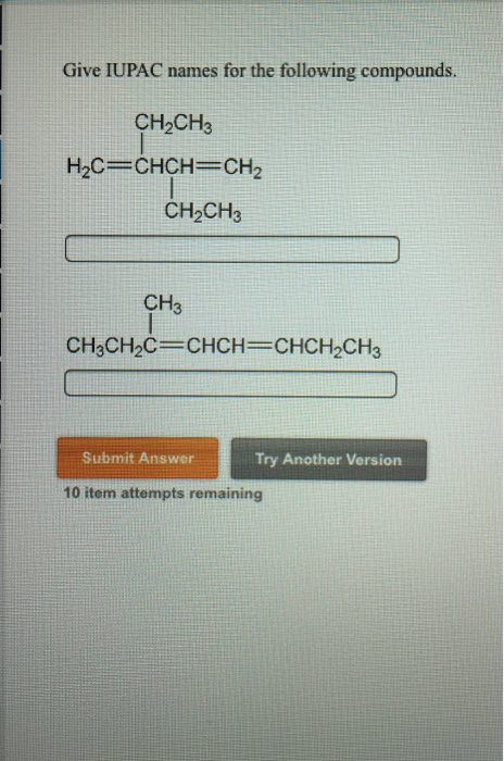 Solved Give Iupac Names For The Following Compounds Chegg