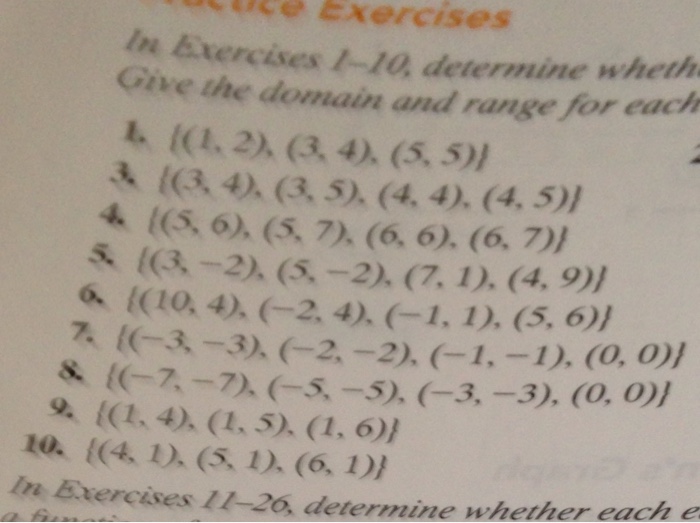 Solved Determine Whether Give The Domain And Range Of Each Chegg