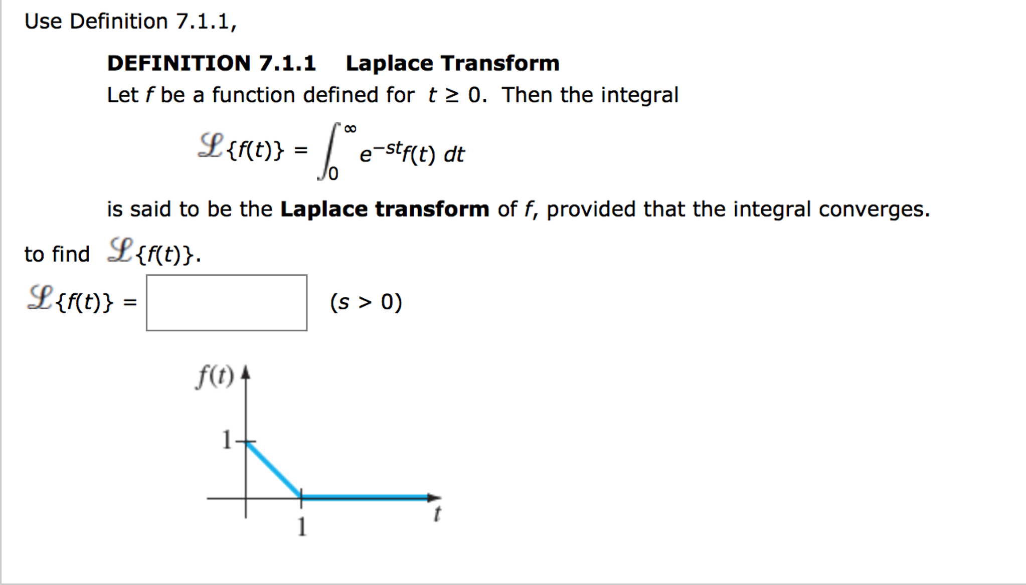 Solved Definition Laplace Transform Let F Be A Chegg