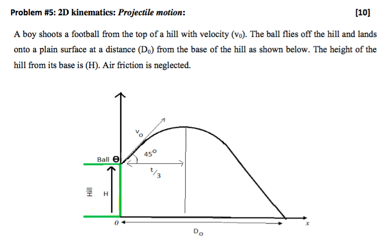 2d projectile motion problems