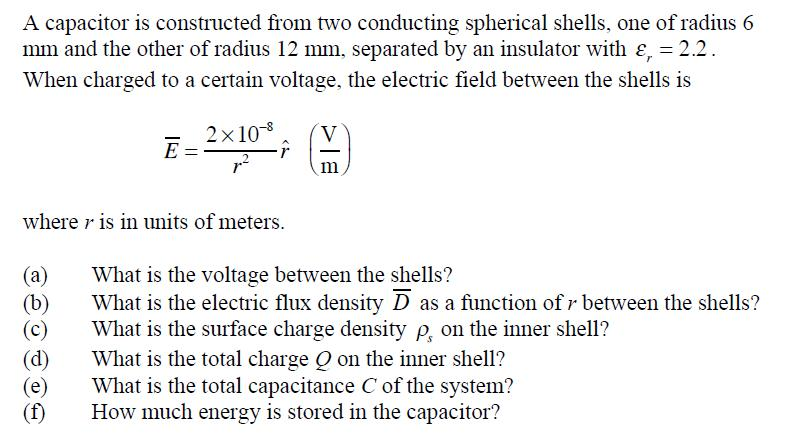 Solved A Capacitor Is Constructed From Two Conducting Chegg