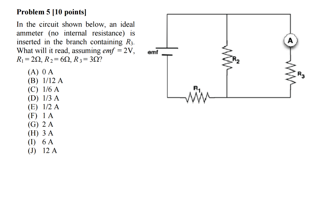 Solved In The Circuit Shown Below An Ideal Ammeter No Chegg