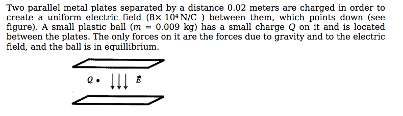 Solved Two Parallel Metal Plates Separated By A Distance Chegg