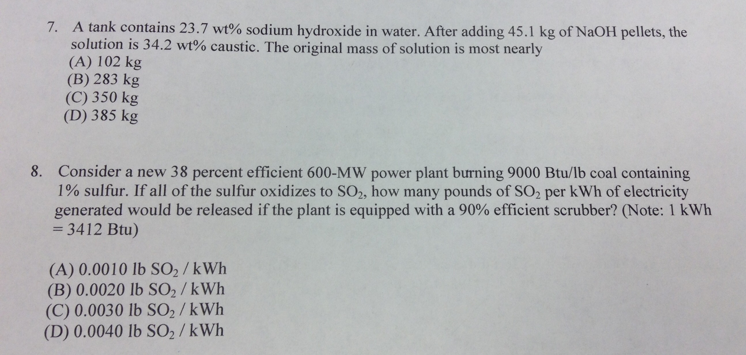 Solved A tank contains 23.7 wt sodium hydroxide in water. Chegg