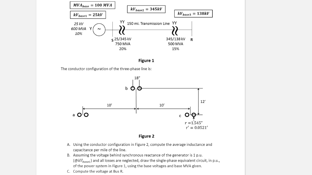 Solved The Conductor Configuration Of The Three Phase Line Chegg