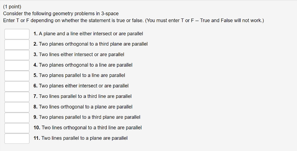 Solved Point Consider The Following Geometry Problems In Chegg