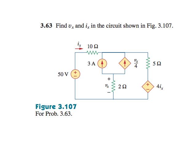 Solved Find V X And I X In The Circuit Shown In Fig Chegg