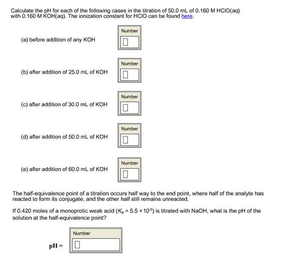 Solved Calculate The Ph Of The Resulting Solution If Ml Chegg