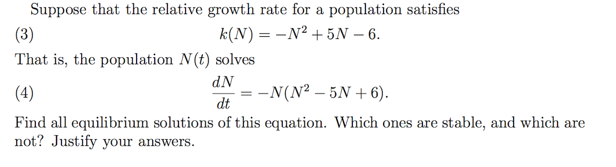 Solved Suppose That The Relative Growth Rate For A Chegg