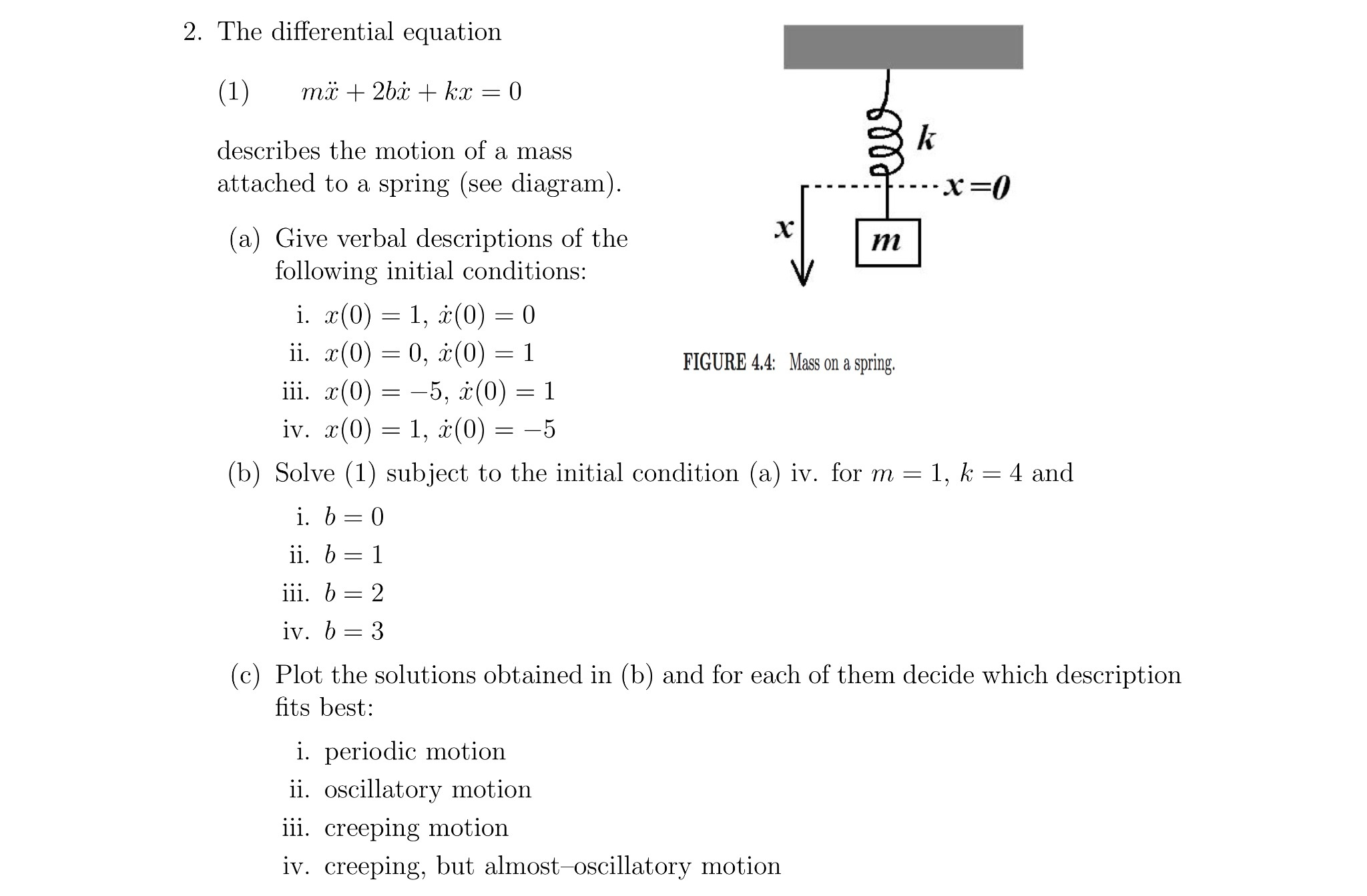 Solved: 2. The Differential Equation Describes The Motion ... | Chegg.com