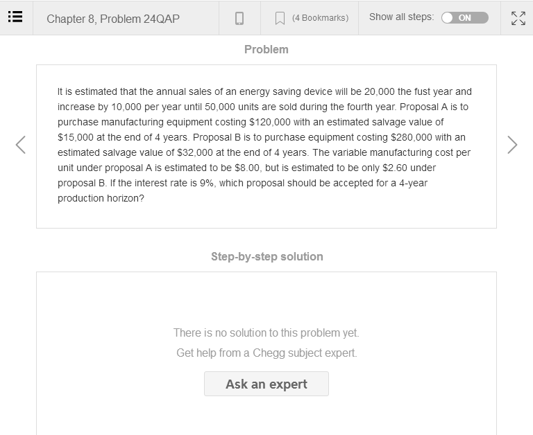 Solved Chapter Problem Qap Bookmarks Show All Chegg
