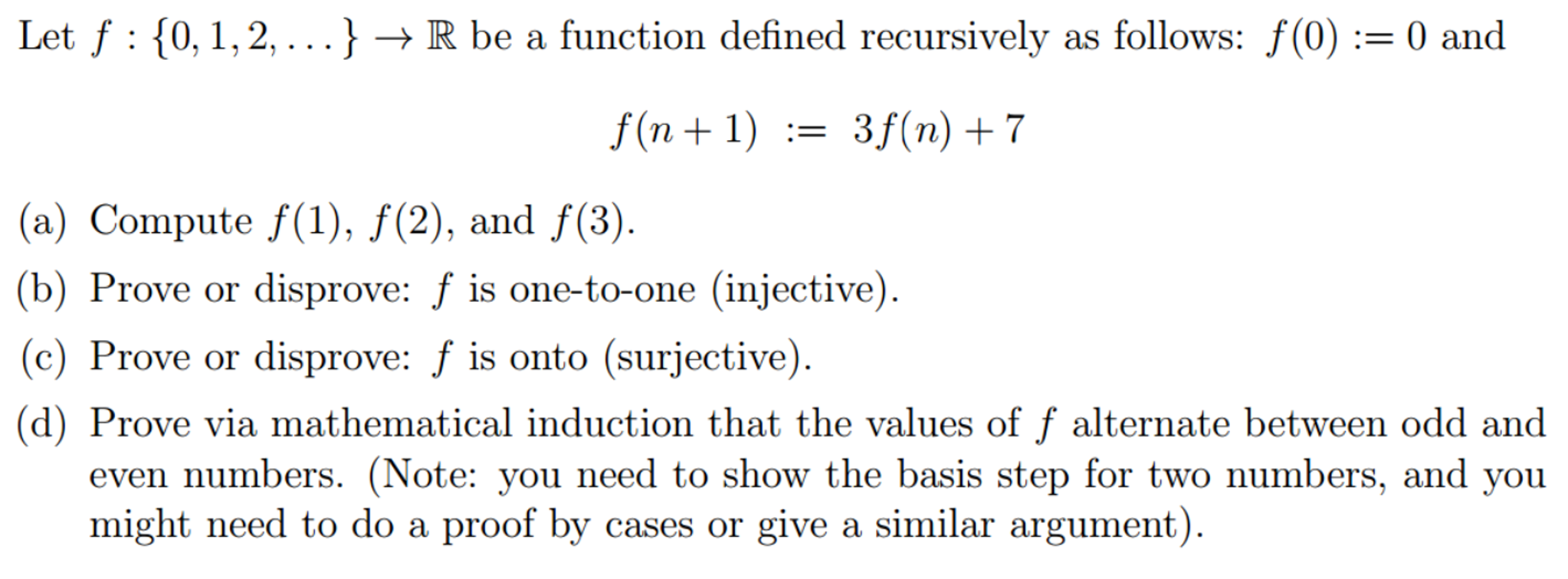 Solved Let F Rightarrow R Be A Function Chegg