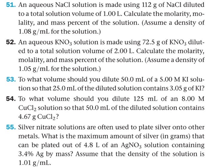 Solved An Aqueous Nacl Solution Is Made Using 112 G Of Nacl Chegg 43485