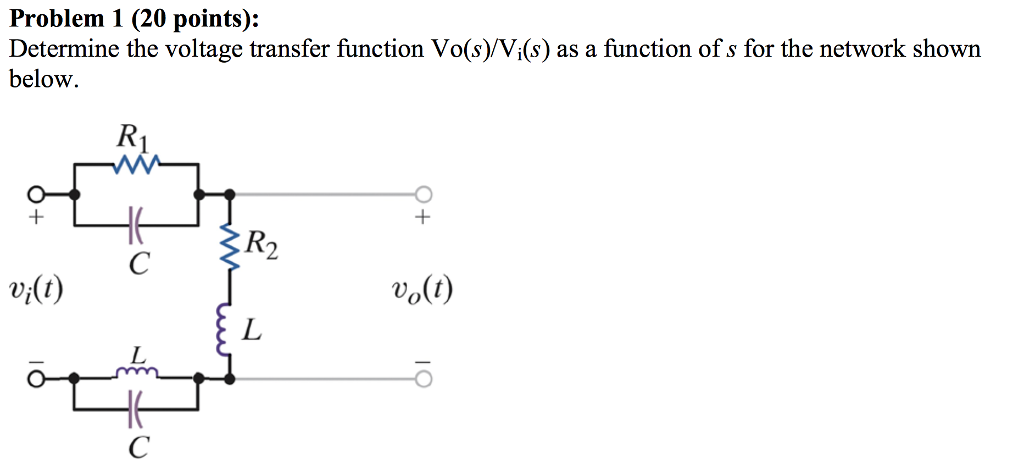 Solved Determine The Voltage Transfer Function V S V I S Chegg