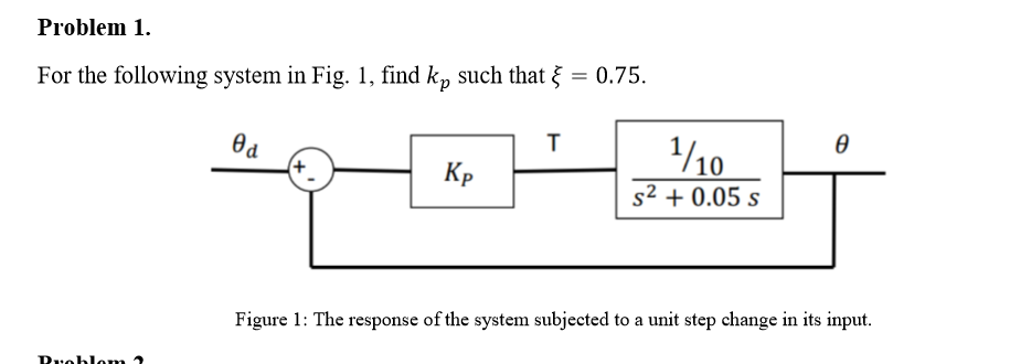 Solved Problem 1 For The Following System In Fig 1 Find Chegg