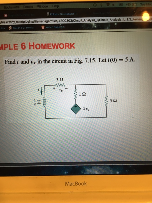 Solved Find I And V X In The Circuit In Fig 7 15 Let I 0 Chegg