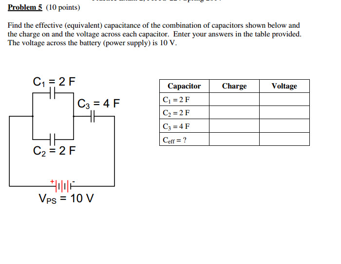 Solved Find The Effective Equivalent Capacitance Of The Chegg