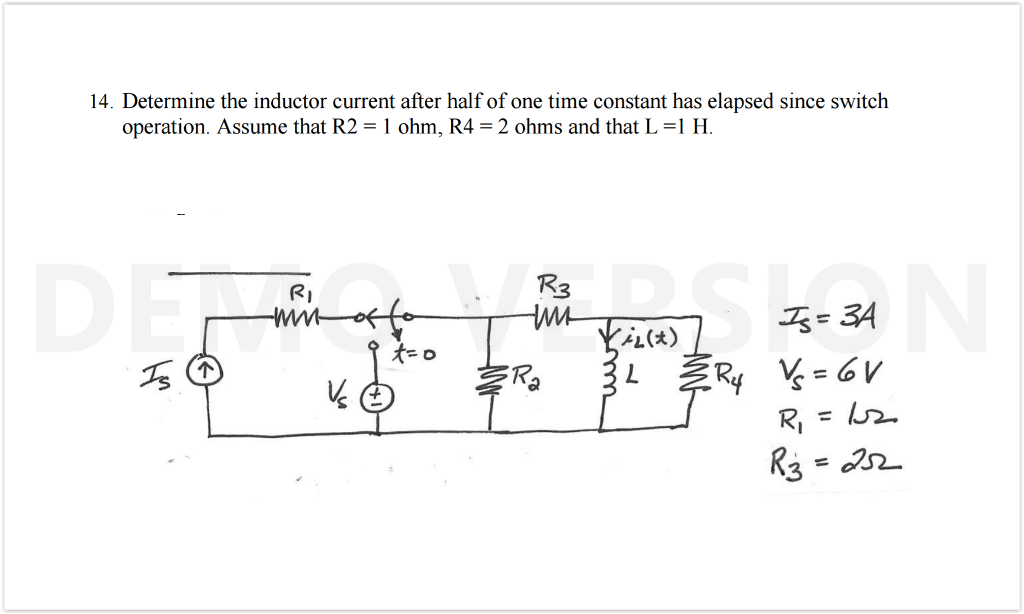 Solved Determine The Inductor Current After Half Of One T...