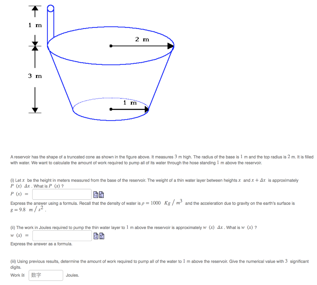 Solved Im Im Im A Reservoir Has The Shape Of A Truncated Chegg