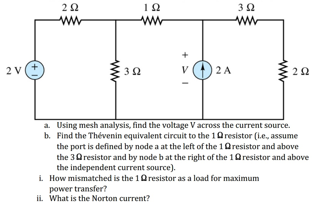 Solved Using Mesh Analysis Find The Voltage V Across The Chegg