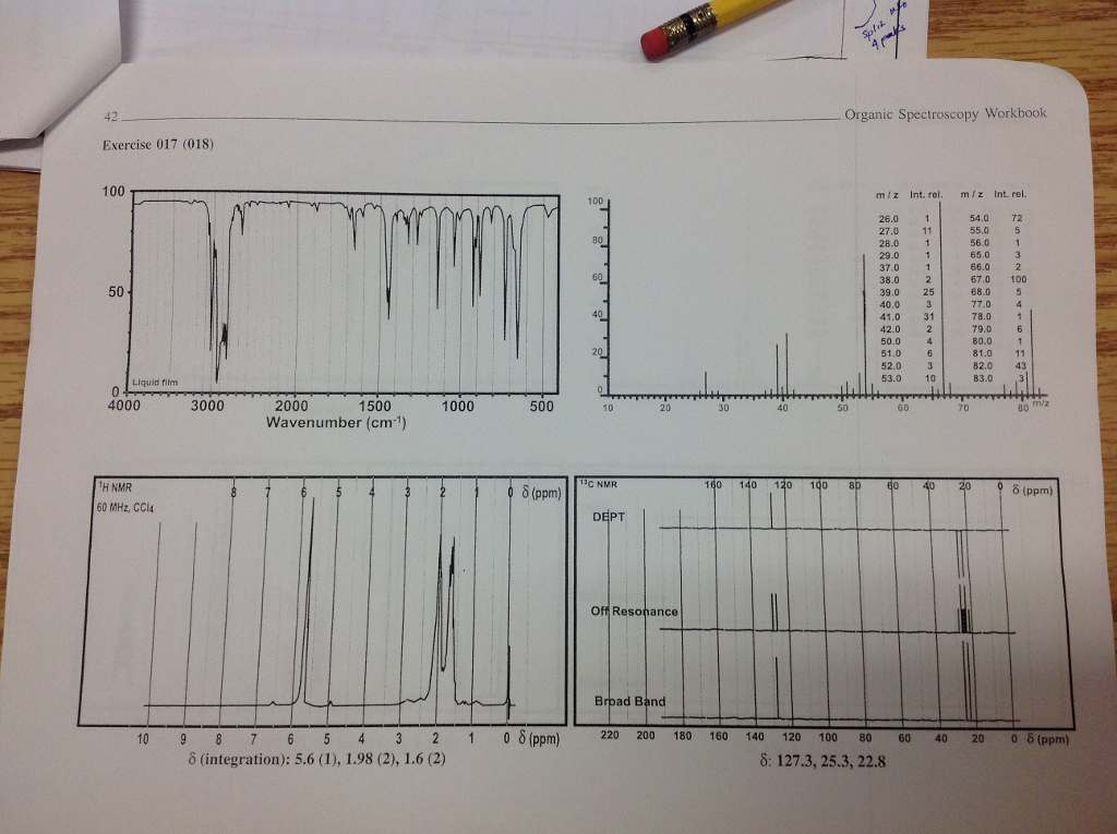 Solved Organic Spectroscopy Question Use All Four Chegg