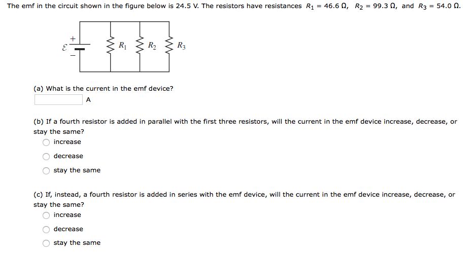 Solved The Emf In The Circuit Shown In The Figure Below Is Chegg