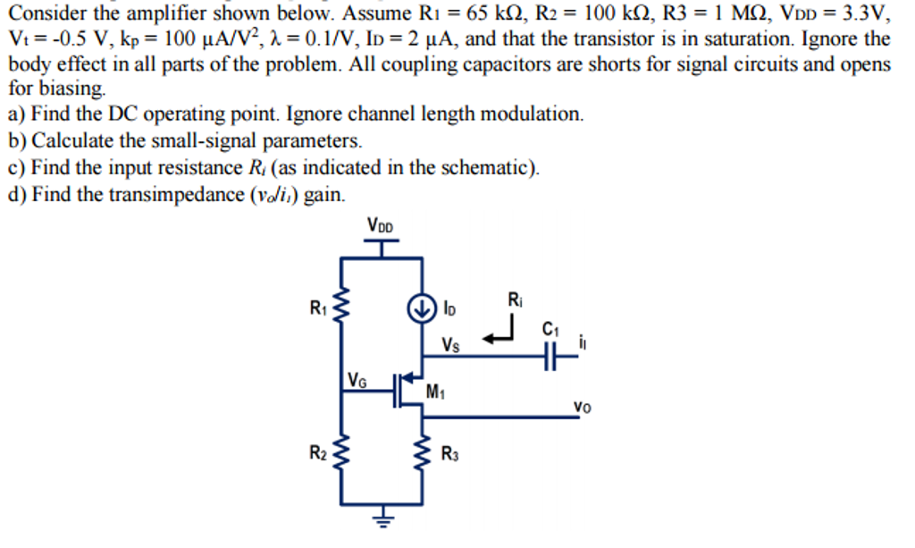 Solved Consider The Amplifier Shown Below Assume R K Chegg