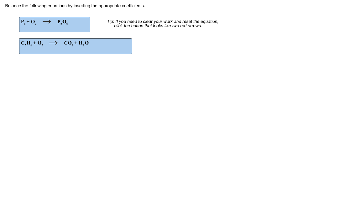 Solved Balance The Following Equations By Inserting The A