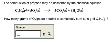 Solved The Combustion Of Propane May Be Described By The Chegg