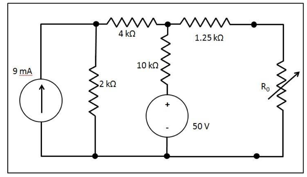 Solved The Variable Resistor Ro In The Circuit In Chegg