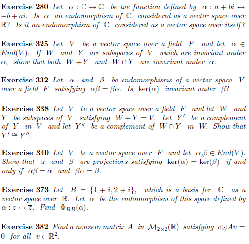 linear algebra homework help