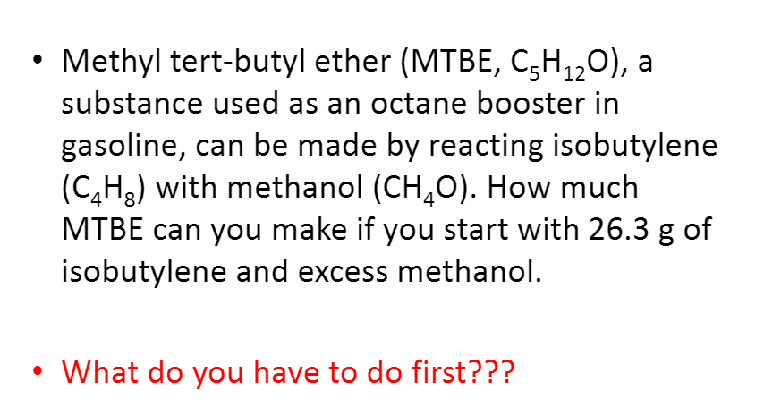 Solved Methyl Tert Butyl Ether Mtbe C H O A Substance Chegg