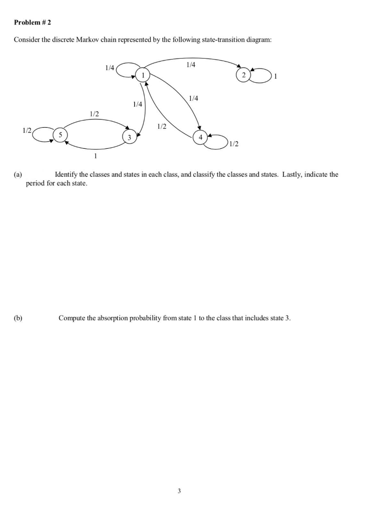 Solved Consider The Discrete Markov Chain Represented By The Chegg