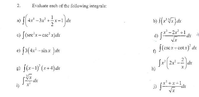 Solved Evaluate Each Of The Following Integrals Integrat 8096