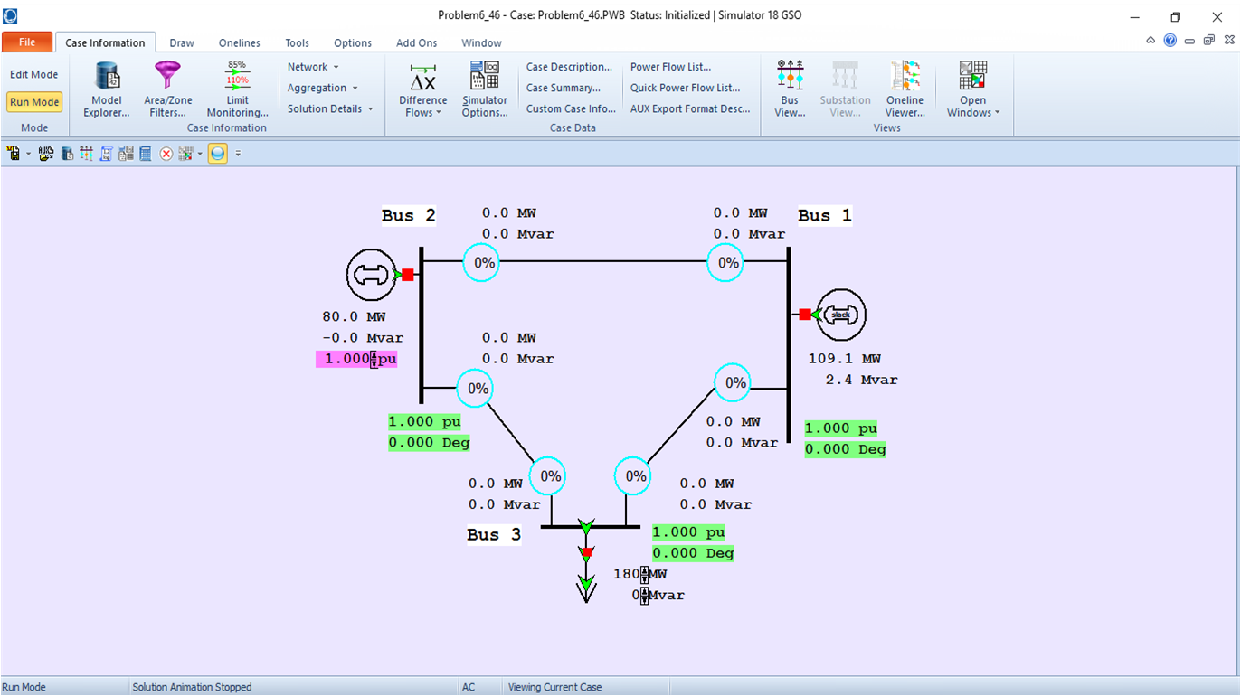 power world simulator transmission line flow