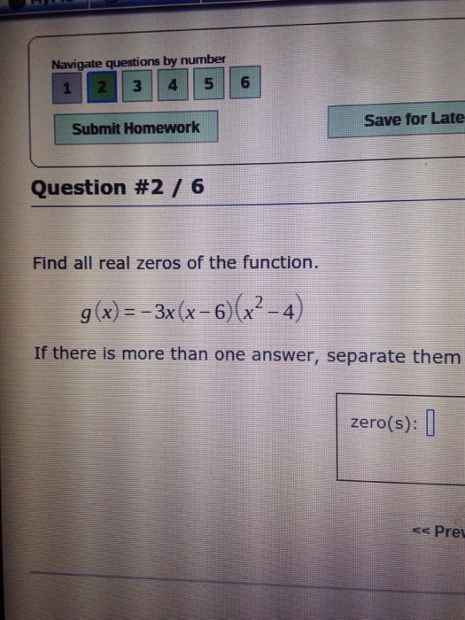 Solved Find All Real Zeros Of The Function Chegg