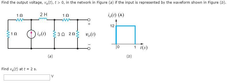 Solved Find The Output Voltage Vo T T In The Network Chegg