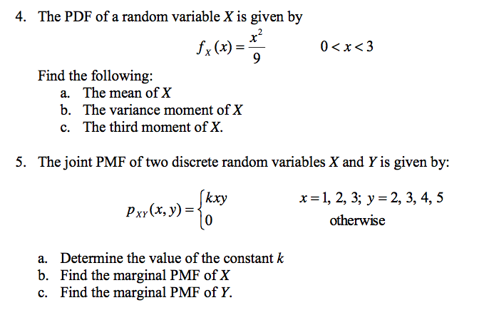 Solved 4 The PDF Of A Random Variable X Is Given By Fx X Chegg