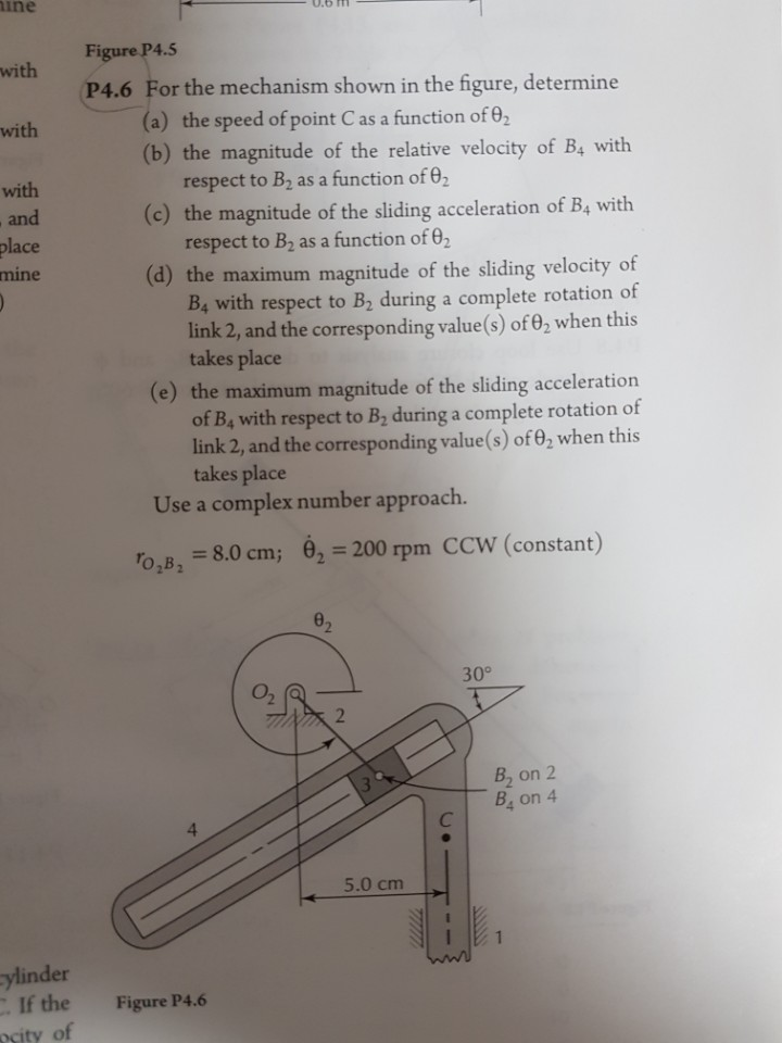 Solved Ine Figure P S With P For The Mechanism Shown In Chegg