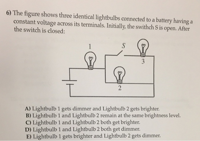 Solved The Figure Shows Three Identical Lightbulbs Chegg