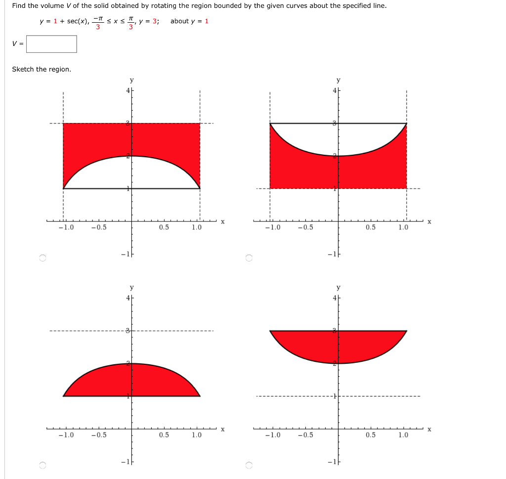 Solved Find The Volume V Of The Solid Obtained By Rotating Chegg