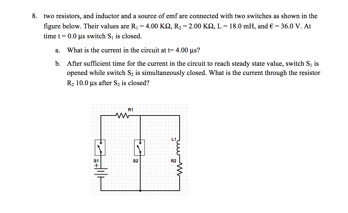 Solved Two Resistors And Inductor And A Source Of Emf Are Chegg