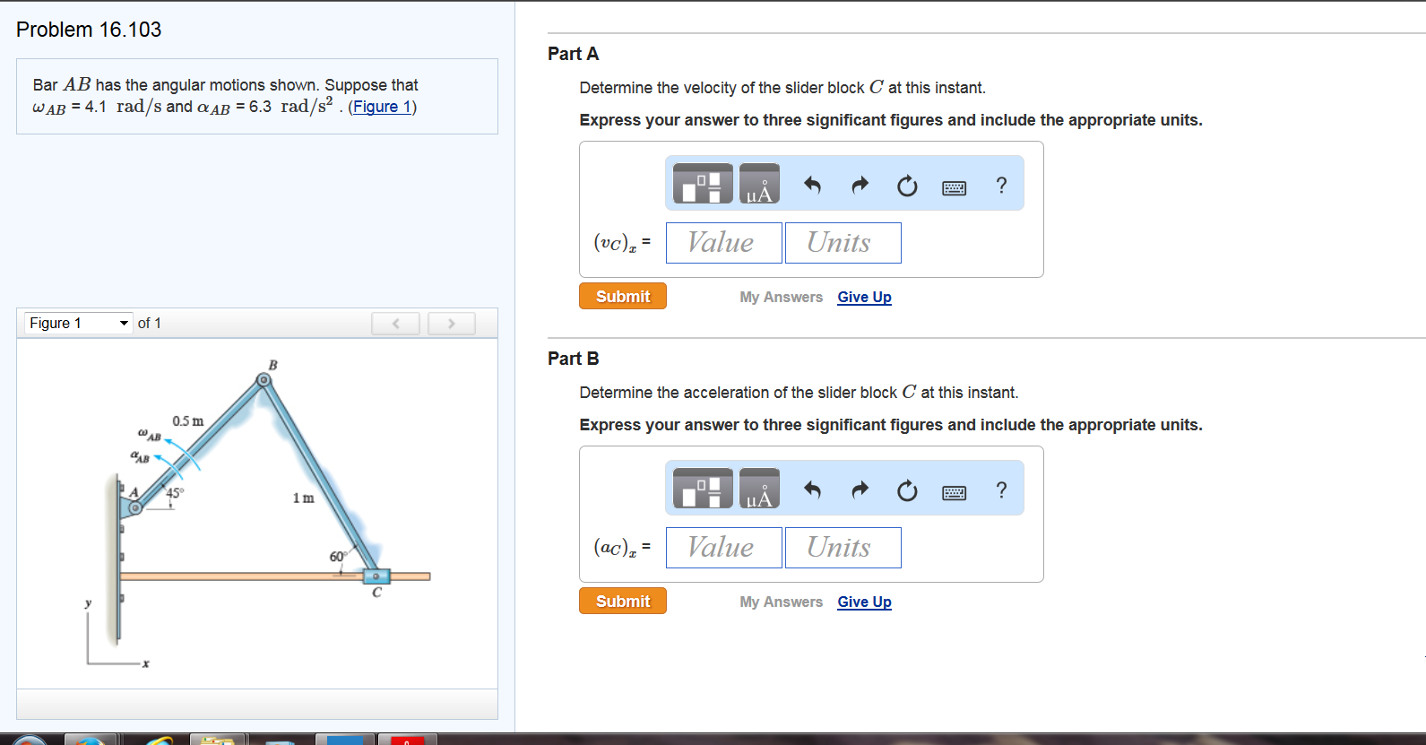 Solved Bar Ab Has The Angular Motions Shown Suppose That Chegg