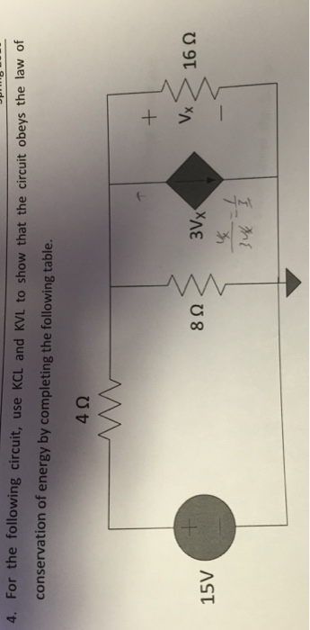 Solved For The Following Circuit Use Kcl And Kvl To Show Chegg